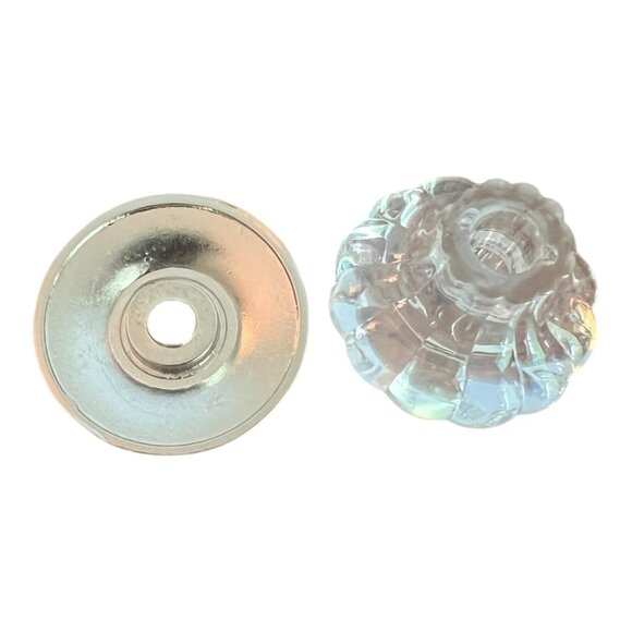 19  GlideRite 1.25 in Satin Nickel Crystal Acrylic Melon Knob with Backplate NEW - Picture 1 of 9